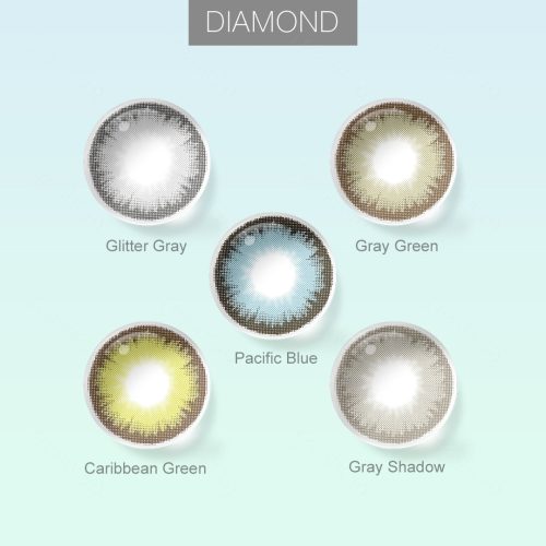 Diamond colored contact lenses in five variants
