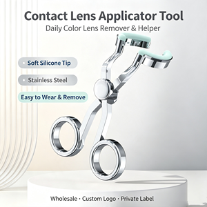 Simple Contact Lens Applicator Remover Kit Tweezers Holder